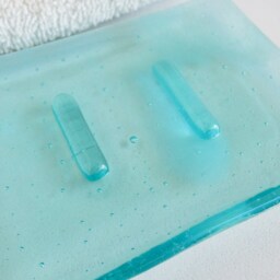 streaky Aqua Fused Glass Soap Dish By Bprdesigns - thumbnail 3