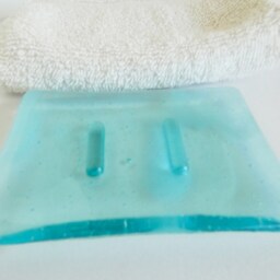 streaky Aqua Fused Glass Soap Dish By Bprdesigns - thumbnail 2