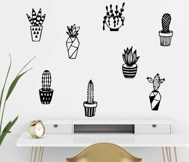 Cactus Sticker , Playroom Wall Decals, Cactus Stickers, Scandinavian Nursery, Modern Decals, Cacti Decal, Cactus Mural - image 1