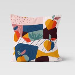 Abstract Cushion Cover-Geometric Colorful Pillow Case-Garden Party Cushion Cover-Housewarming Case-Gift For Her-Handmade Material - thumbnail 2