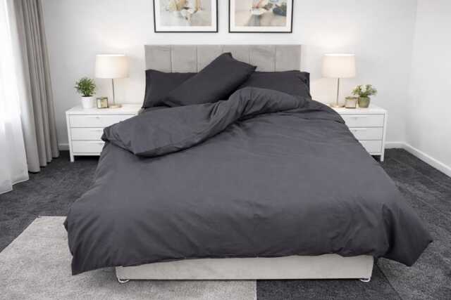 Polycotton Plain Dyed Duvet Quilt Cover Bedding Set With Matching Pillowcases Single , Double, King, Super King - image 1