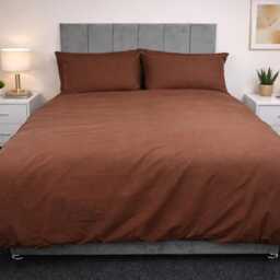 Polycotton Plain Dyed Duvet Quilt Cover Bedding Set With Matching Pillowcases Single , Double, King, Super King - thumbnail 4