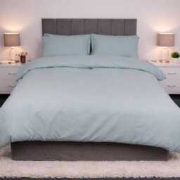 Polycotton Plain Dyed Duvet Quilt Cover Bedding Set With Matching Pillowcases Single , Double, King, Super King - thumbnail 2