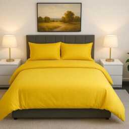 Polycotton Plain Dyed Duvet Quilt Cover Bedding Set With Matching Pillowcases Single , Double, King, Super King - thumbnail 3
