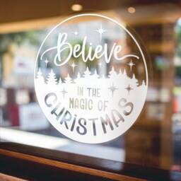 Believe in The Magic Of Christmas Sticker For Windows Xmas Shop Display Window Decal Home Decoration - thumbnail 2