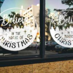 Believe in The Magic Of Christmas Sticker For Windows Xmas Shop Display Window Decal Home Decoration - thumbnail 3