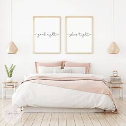 Good Night Sleep Tight Heart Prints, Set Of 3, Bedroom Print, Home Neutral Love Nursery Wall Art - thumbnail 3