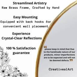 Italian Curved Antiqued Brass Mirror Butterfly Irregular Floor Gold Bathroom Aesthetic Luxurious Wall - thumbnail 4