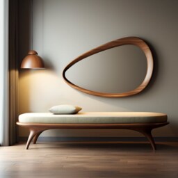 Asymmetric Solid Wood Mirror - Rustic Bathroom & Living Room Decor - thumbnail 2