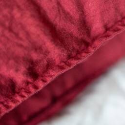 Ruby Red Linen Pillowcases - Set Of 2 Oxford Style Border, Envelope Closure - thumbnail 3