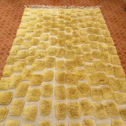 Yellow Moroccan Mrirt Rug Handwoven Wool Tribal Rug - 5.4 X 7.10 Ft - thumbnail 3