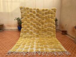 Yellow Moroccan Mrirt Rug Handwoven Wool Tribal Rug - 5.4 X 7.10 Ft - thumbnail 1