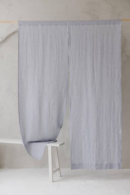 Linen Noren Curtain - Japanese Inspired Door - Handmade Natural Room Divider For Doorway Simple & Elegant Home Decor - image 1