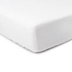 White Linen Fitted Sheet, Deep Pocket, Custom Size - thumbnail 1