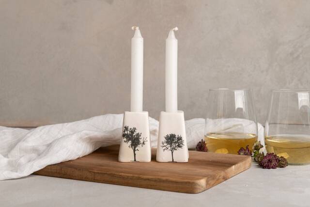 Handmade Candle Holder Set, Shabat Sticks, Candlestick Holder, Wedding Decor Arrangement, Home Gift, Housewarming Gift - image 1