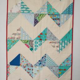 Large, Handmade Baby Quilt/Bedspread With Back in Organic Cotton Fabric - thumbnail 2