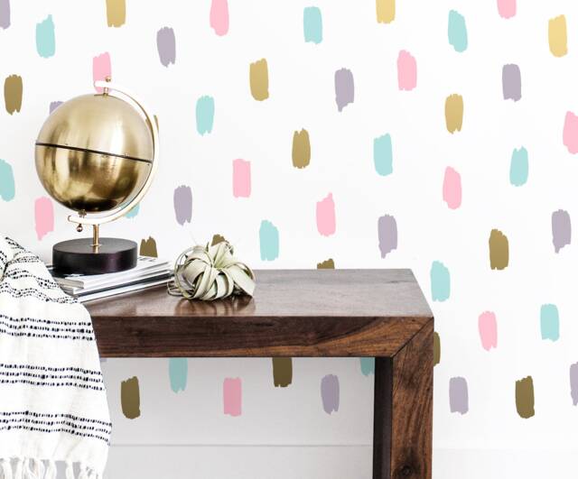 Paint Daub Wall Decals - Decor, Vinyl Decal, Sticker, Nursery Gift For Her, Daughter, Gift, Abstract Art - image 1