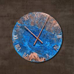 Wall Clock Large With Numerals. Copper Roman Round Art. Patinated Copper. Patina - thumbnail 1
