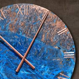 Wall Clock Large With Numerals. Copper Roman Round Art. Patinated Copper. Patina - thumbnail 3