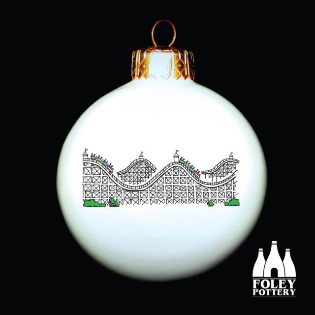 Rc Roller Coaster - Fair Ground Theme Park Seaside - Illustrated Fine Bone China Bauble - image 1