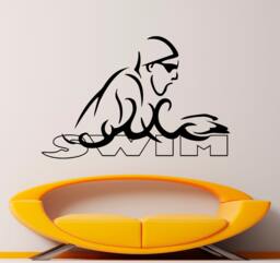 Swimming Wall Decal Vinyl Stickers Water Sports Art Interior Bedroom Removable Home Decor - 4Swm - thumbnail 1