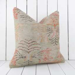 Vintage Turkish Kilim Pillow Cover, 20x20 Inch, Handmade Ethnic Cushion - thumbnail 2