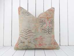 Vintage Turkish Kilim Pillow Cover, 20x20 Inch, Handmade Ethnic Cushion - thumbnail 1