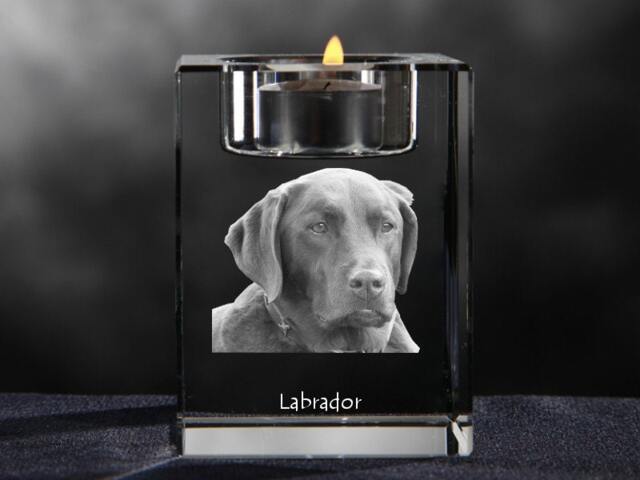 Labrador Retriever, Crystal Candlestick With Dog, Souvenir, Decoration, Limited Edition, Collection - image 1