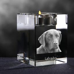 Labrador Retriever, Crystal Candlestick With Dog, Souvenir, Decoration, Limited Edition, Collection - thumbnail 2