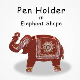 Pen/Pencil Holder - Pen Stand Brush Elephant Desk Organiser Pencil Wooden #gift #penrest #deskorganizer - thumbnail 2