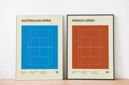 Tennis Poster, Wimbledon French Open Print, Australian Us - Home Decoration Wall Art - thumbnail 1