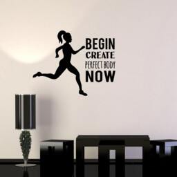 Wall Vinyl Decal Quotes Inspirational Words Perfect Body Sports Fitness Work Out Bodybuilding Gym Home Decor - #1071Di - thumbnail 3