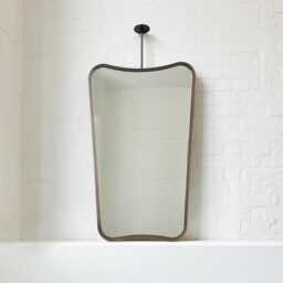 Art Deco Inspired Ceiling Hanging Suspended Mirror With Bronze Patina Frame - Vintage N.2 - thumbnail 1