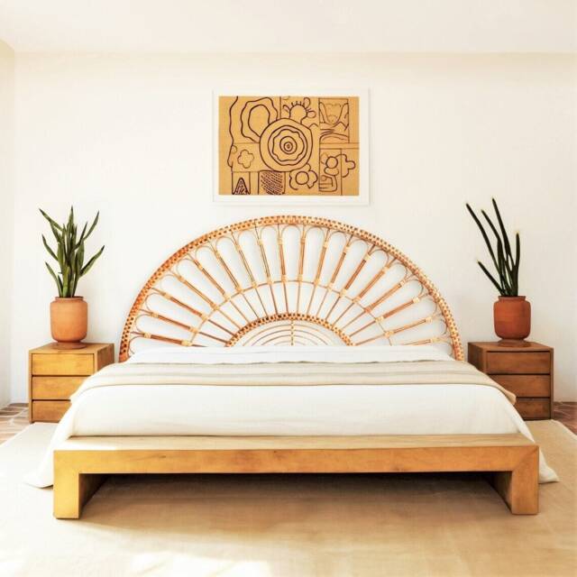 Rattan Headboard, Headboard Wood, Rattan Furniture, Double, Queen, King, Full, Wicker Furniture - image 1