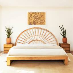 Rattan Headboard, Headboard Wood, Rattan Furniture, Double, Queen, King, Full, Wicker Furniture