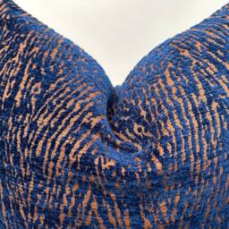 Navy Blue Zebra Textured Pillow Cover, Fall Decor - thumbnail 4