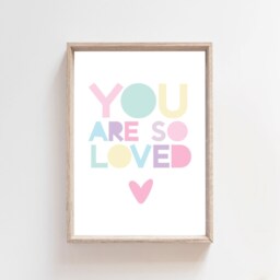 Set Of 3 Girls Nursery Prints, Rainbow Wall Art, Bedroom Print, Decor, You Are Loved - thumbnail 4