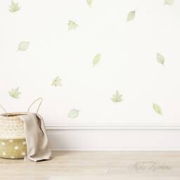 Premium Fabric Wall Decal, Leaves, Nursery Wall Decal, Tree Leaves, Watercolor Leaves Nursery Sticker, Sticker
