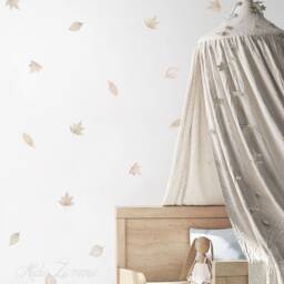 Premium Fabric Wall Decal, Leaves, Nursery Wall Decal, Tree Leaves, Watercolor Leaves Nursery Sticker, Sticker - thumbnail 3