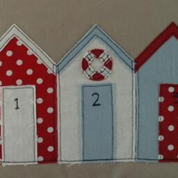 Handmade Beach Hut Cushion Cover Nautical Linen Pillow, Seaside Decor - thumbnail 3