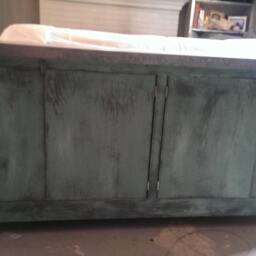 Distressed, Sofa Table Cabinet, Painted Finish Petina - thumbnail 4