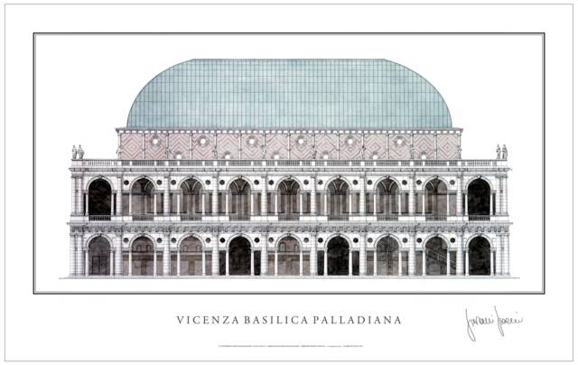 Basilica Palladiana, Vicenza, Large Palladio Print 33x23In, Signed By Author - image 1
