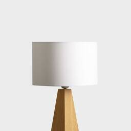 Oak Wood Prism Table Lamp, Minimalist Bedside Lighting - 52x30cm - thumbnail 2