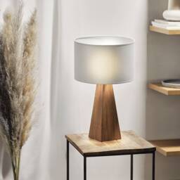 Oak Wood Prism Table Lamp, Minimalist Bedside Lighting - 52x30cm - thumbnail 3