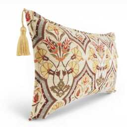Turkish Pillow Cover 12x20 - Beige Carnation Pattern Decorative Boho Cushion Sofa Accent Case Throw Pillows Lumbar - thumbnail 2