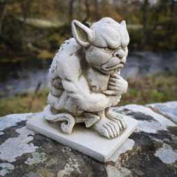 Grumpy Gargoyle Stone Statue - Outdoor Gremlin Garden Ornament Sprite Sculpture British Gift - thumbnail 2