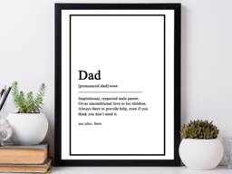 Dad Definition Father's Day Print - Custom Love Family Decor Gift Bespoke A5 A4 A3 Framed - thumbnail 1