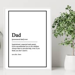 Dad Definition Father's Day Print - Custom Love Family Decor Gift Bespoke A5 A4 A3 Framed - thumbnail 3