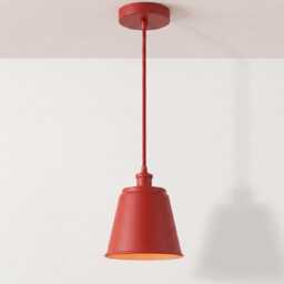 Hanging Light - Contemporary Matte Red - Stylish Modern Ceiling Lamp For Caf??, Dining Room & Creative Interiors - thumbnail 4