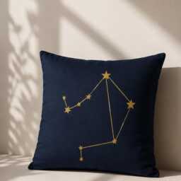 Libra Zodiac Pillow Cover With Insert, Constellation Cushion, Astrology Decor Gift, Celestial Throw 40x40 - thumbnail 2